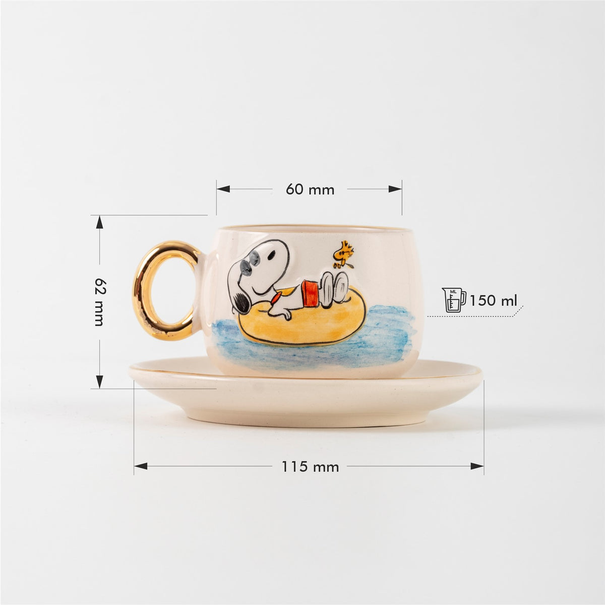 Snoopy Simitli Seramik Kahve Fincanı