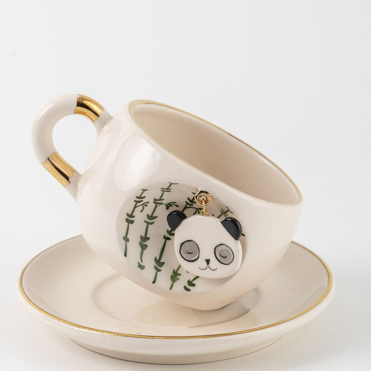 Panda Porselen Çay Fincanı - Nature Serisi