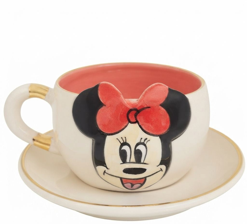 Minnie Mouse Seramik Çay Fincanı Kırmızı