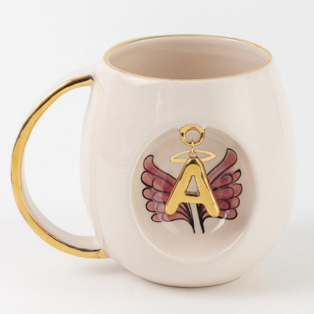 melek kanatlı kupa pembe