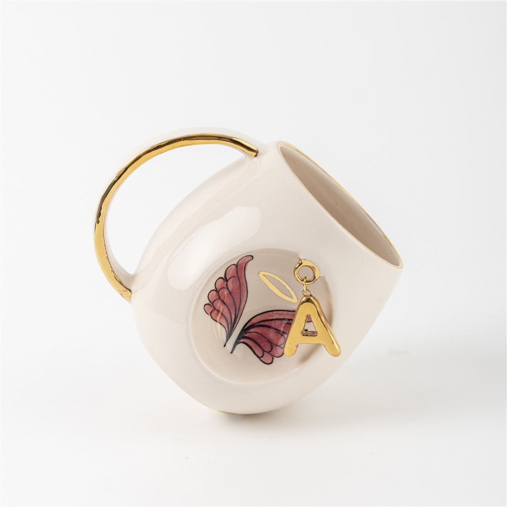 melek kanatlı kupa bardak pembe