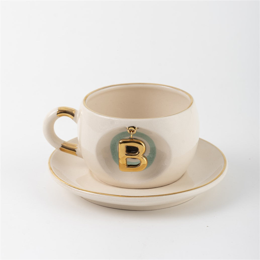 Nazar Boncuklu Çay Fincanı B Harfli