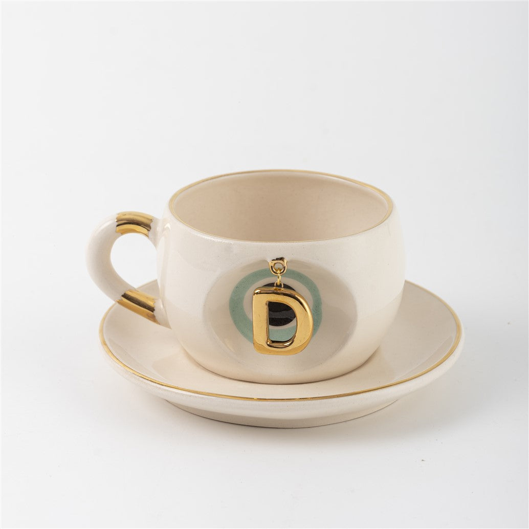 Nazar Boncuklu Çay Fincanı D Harfli