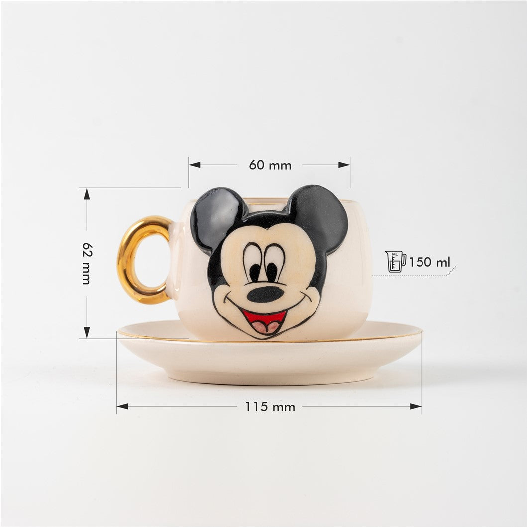 Mickey Mouse Siyah Kahve Fincanı