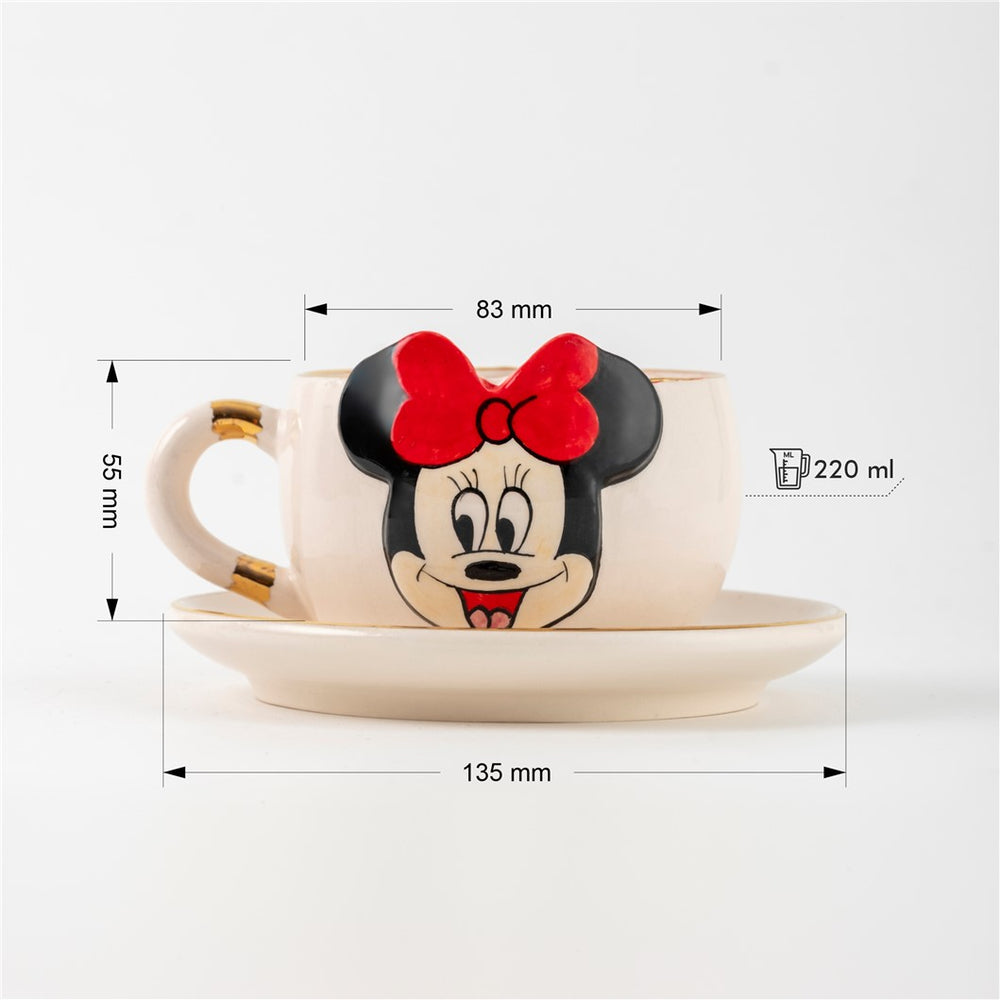 Minnie Mouse Beyaz Çay Fincanı