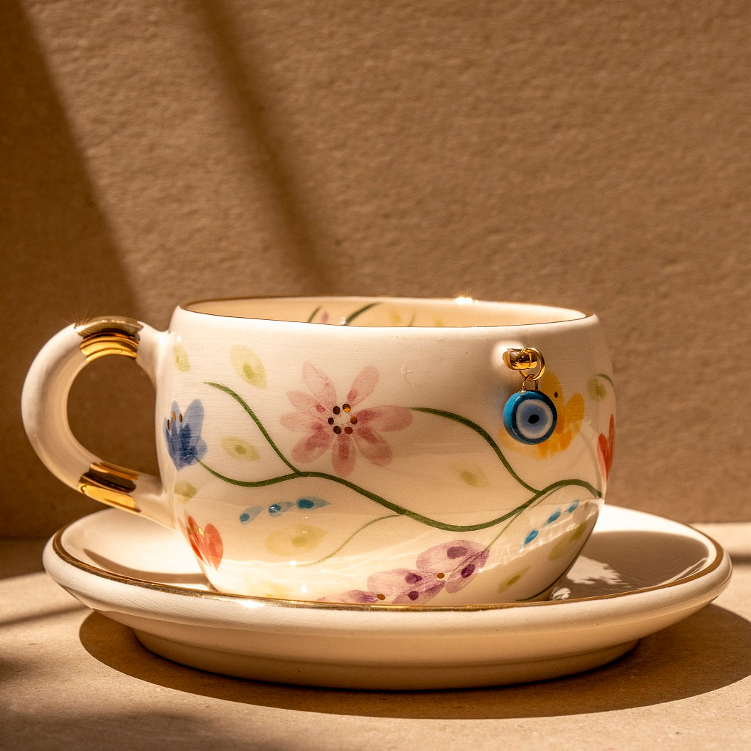 Bahar Dalı Seramik/Porselen Çay Fincanı