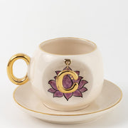 Harfli Lotus Porselen Kahve Fincanı Inner Peace
