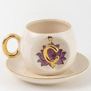 Harfli Lotus Porselen Kahve Fincanı Inner Peace
