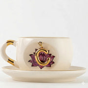 Lotus Harfli Seramik/Porselen Çay Fincanı Inner Peace