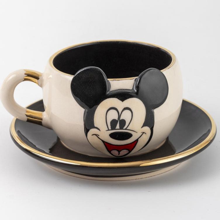 Mickey Mouse Siyah Çay Fincanı