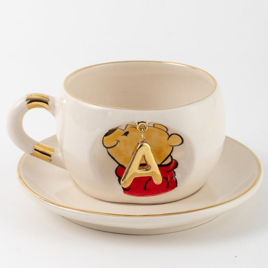 Harfli Porselen Winnie The Pooh Çay Fincanı
