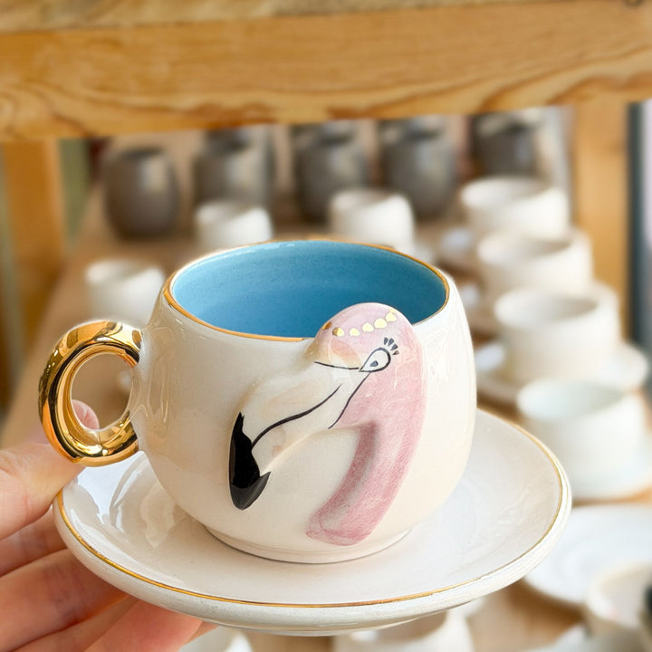 Flamingo Mavi Kahve Fincanı
