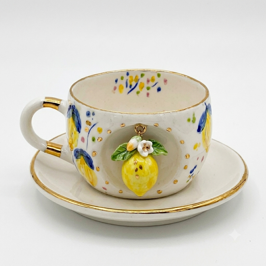 Limon Harfli Çay Fincanı