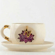 Lotus Harfli Seramik/Porselen Çay Fincanı Inner Peace