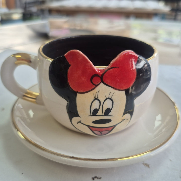 Minnie Mouse Siyah Çay Fincanı