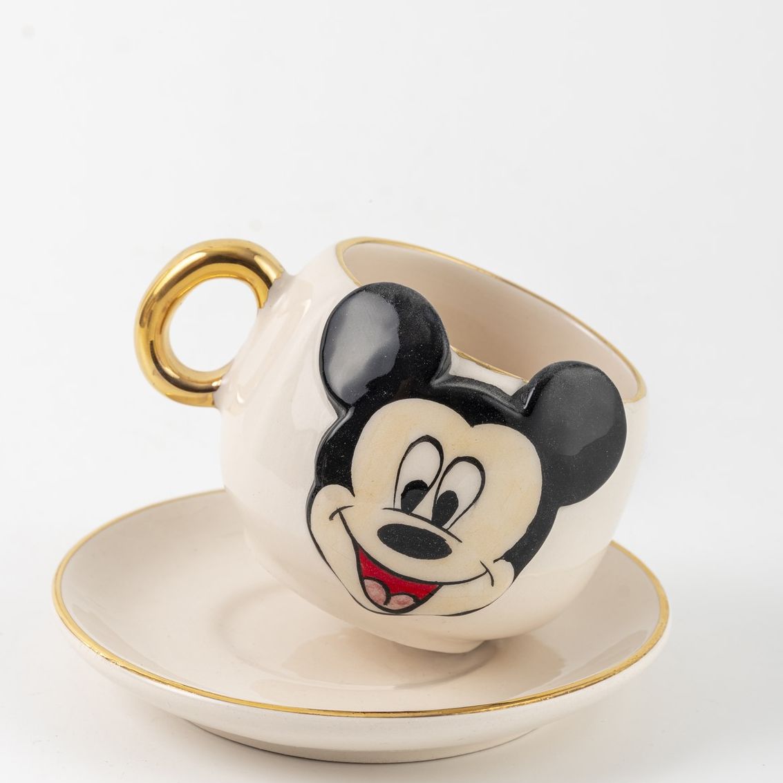 Mickey Mouse Seramik Kahve Fincanı Beyaz