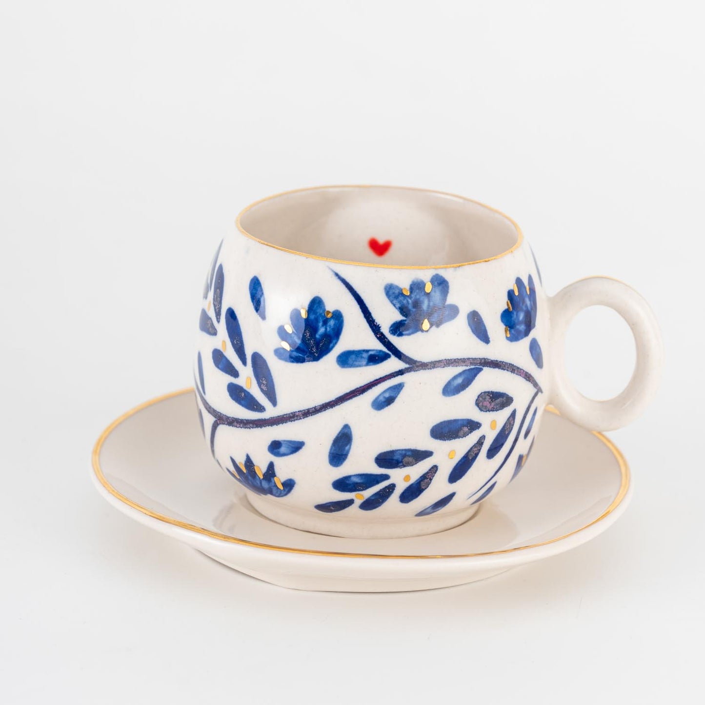 kuşlu kahve fincanı fağfuri desenli